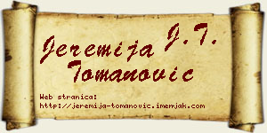 Jeremija Tomanović vizit kartica